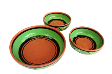 Terracotta Green - Festive Set - Hand Painted From Spain